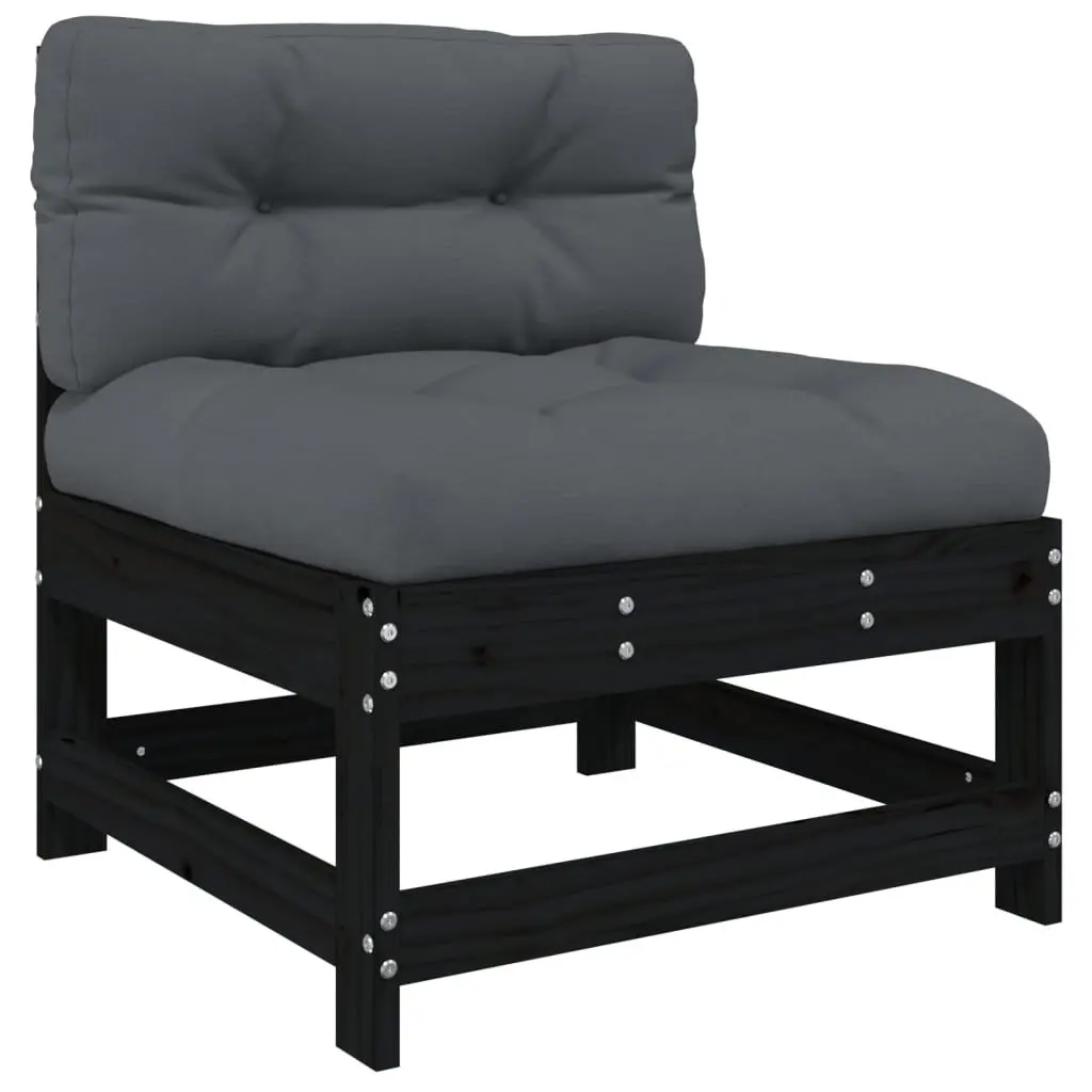 Garden Lounge Set 7 Piece Outdoor Furniture Patio Sofa with Cushions Black Wood