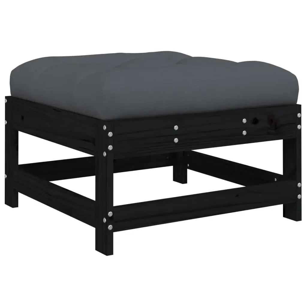 Garden Lounge Set 7 Piece Outdoor Furniture Patio Sofa with Cushions Black Wood
