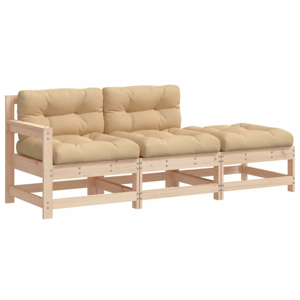 Garden Lounge Set 7 Piece Outdoor Furniture Patio Sofa with Cushions Wood