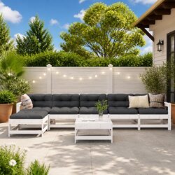 Compact 7-Piece Garden Lounge Set with Soft Cushions