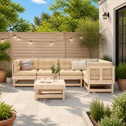 Compact and Stylish 6 Piece Outdoor Lounge Set