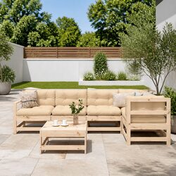 Compact 6 Piece Garden Lounge Set for Outdoor Use