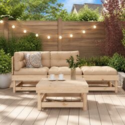 Concise 4-Piece Lounge Set with Cushions