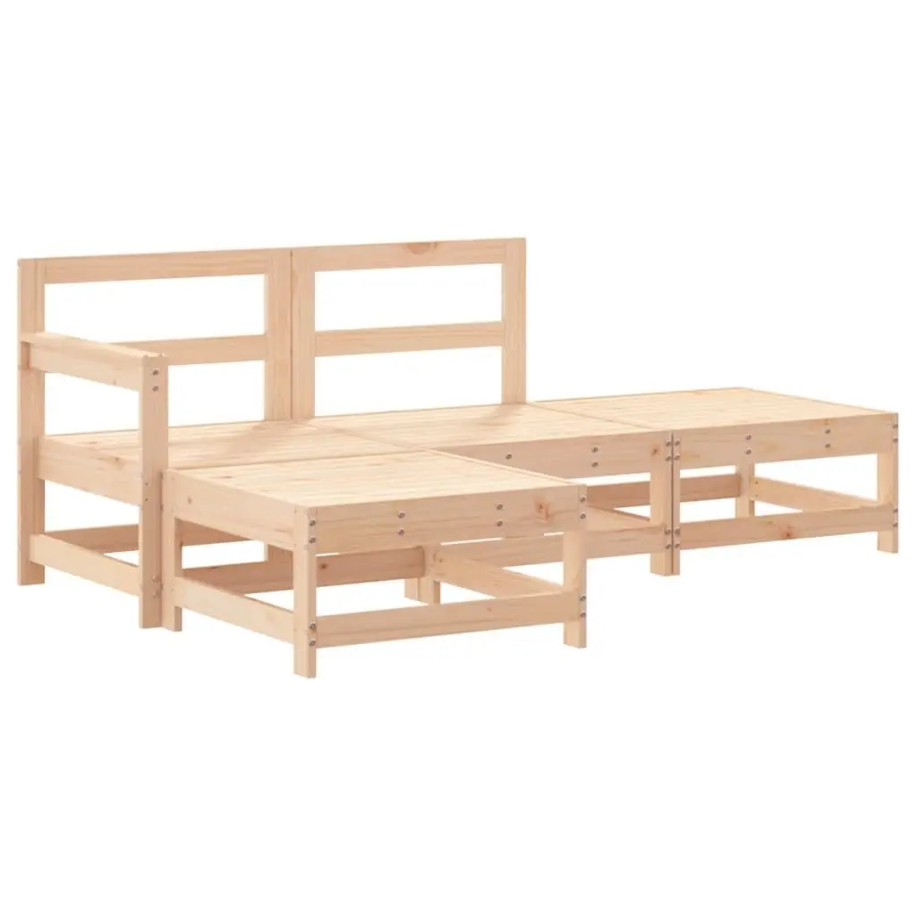 Garden Lounge Set 4 Piece Outdoor Furniture Patio Sofa with Cushions Wood