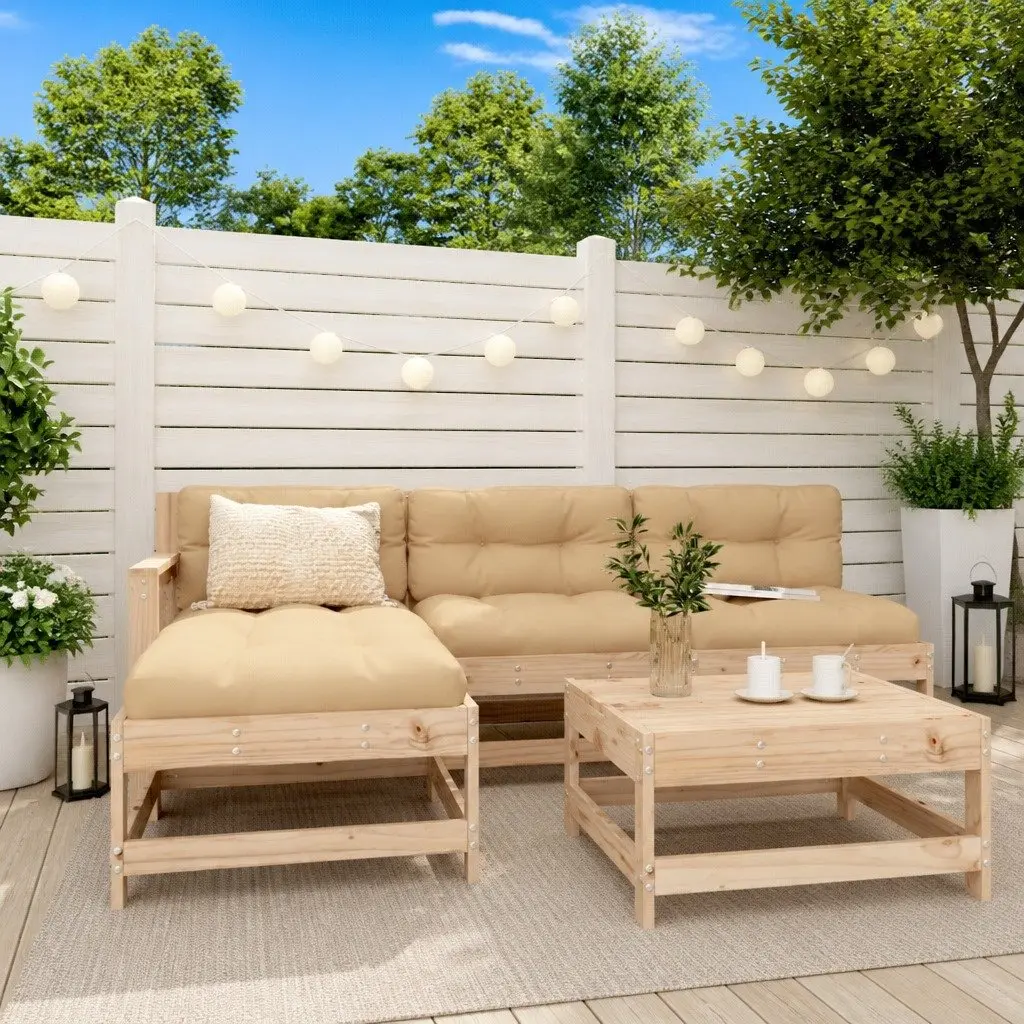 5 Piece Wooden Garden Lounge Set with Cushions