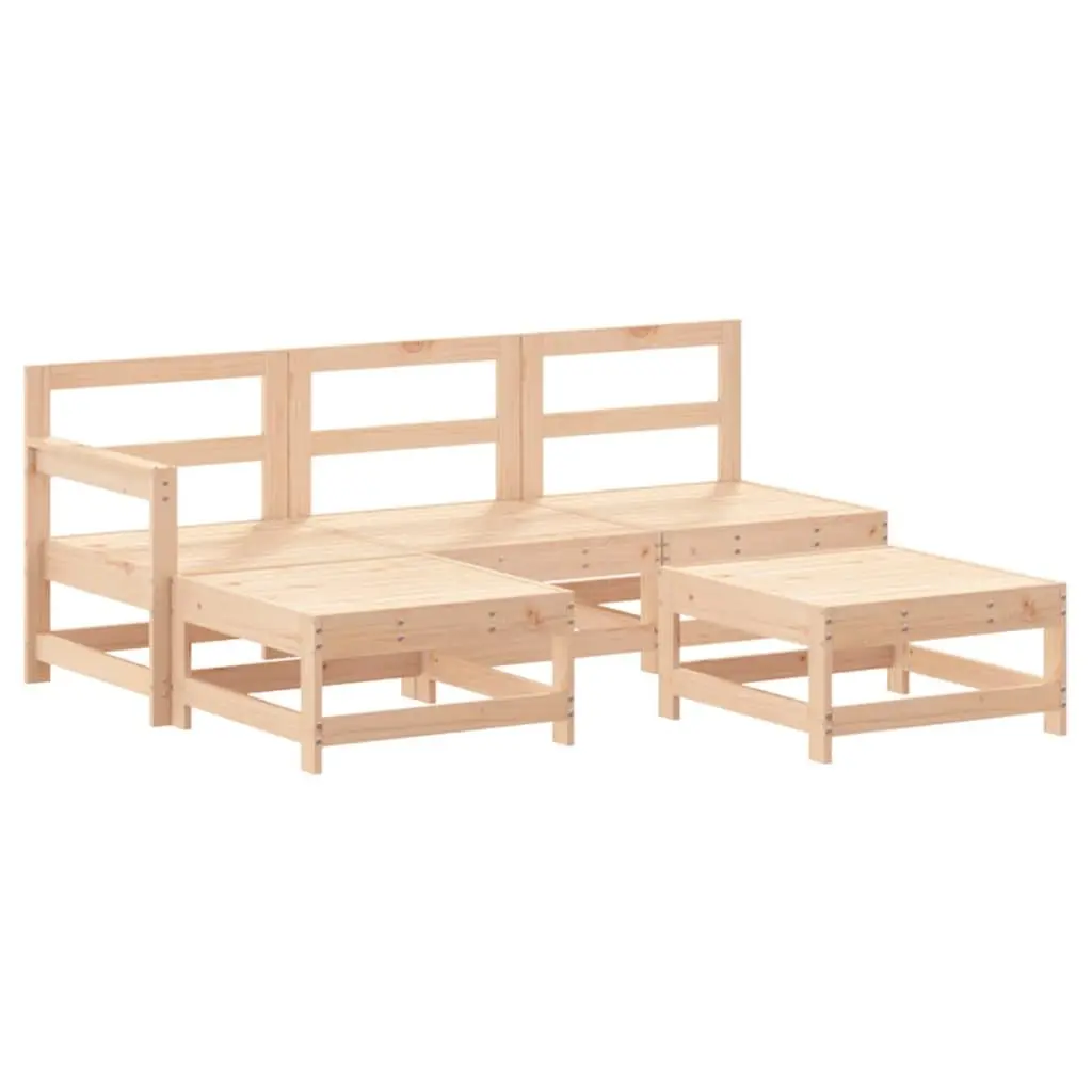 5 Piece Wooden Garden Lounge Set with Cushions