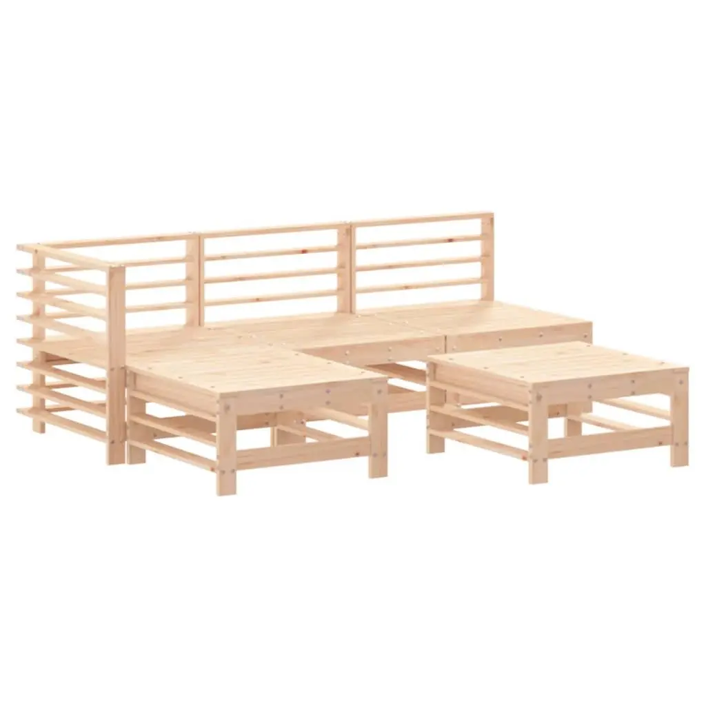 Garden Lounge Set 5 Piece Outdoor Furniture Patio Sofa with Cushions Wood
