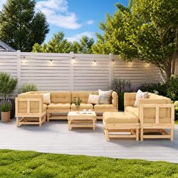 Concise 10 Piece Outdoor Lounge Set for Relaxation