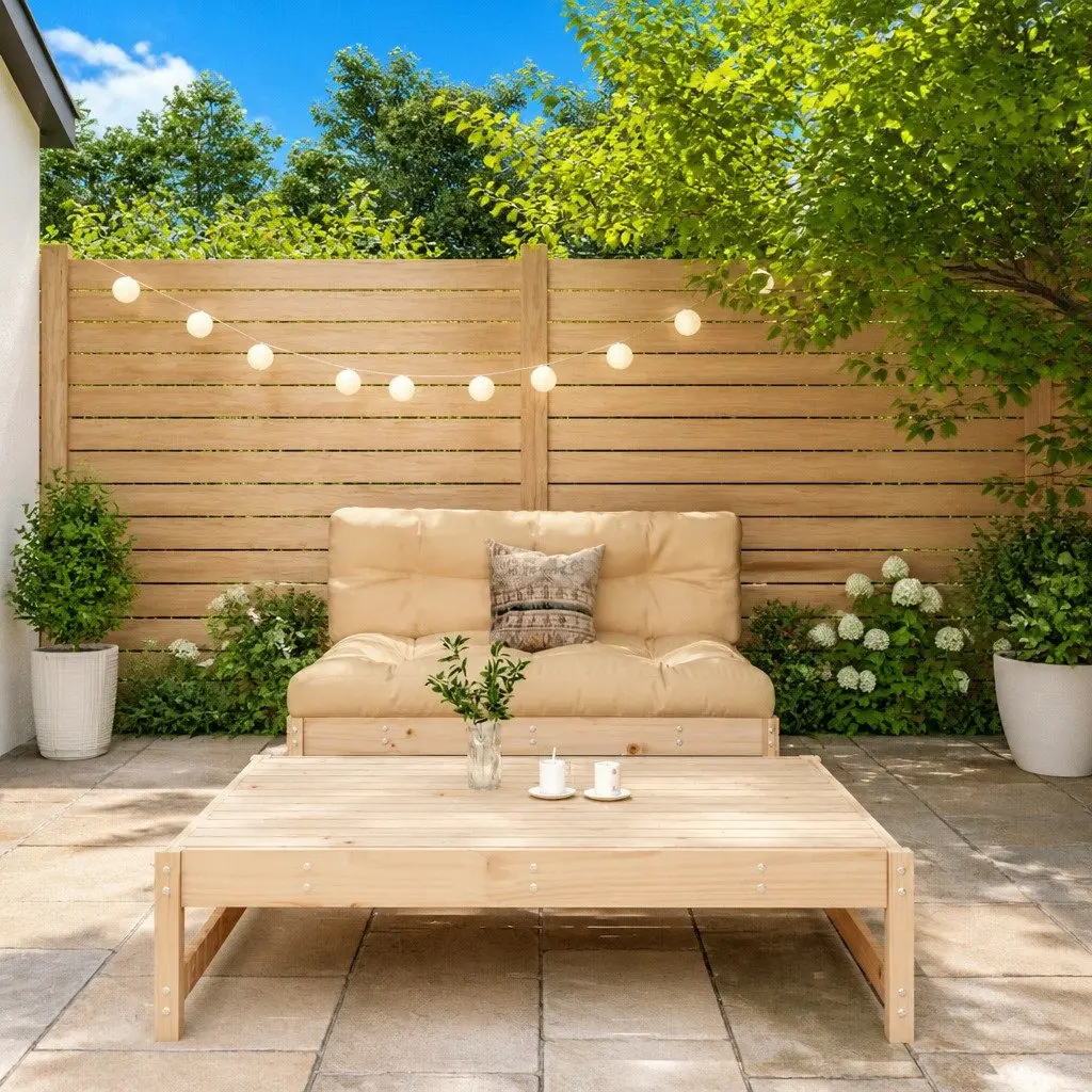 Garden Lounge Set 2 Piece Outdoor Furniture Patio Sofa with Cushions Wood