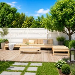 Concise 5 Piece Outdoor Furniture Set in Pine