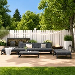 Compact 5-Piece Lounge Set with Cushions for Outdoors