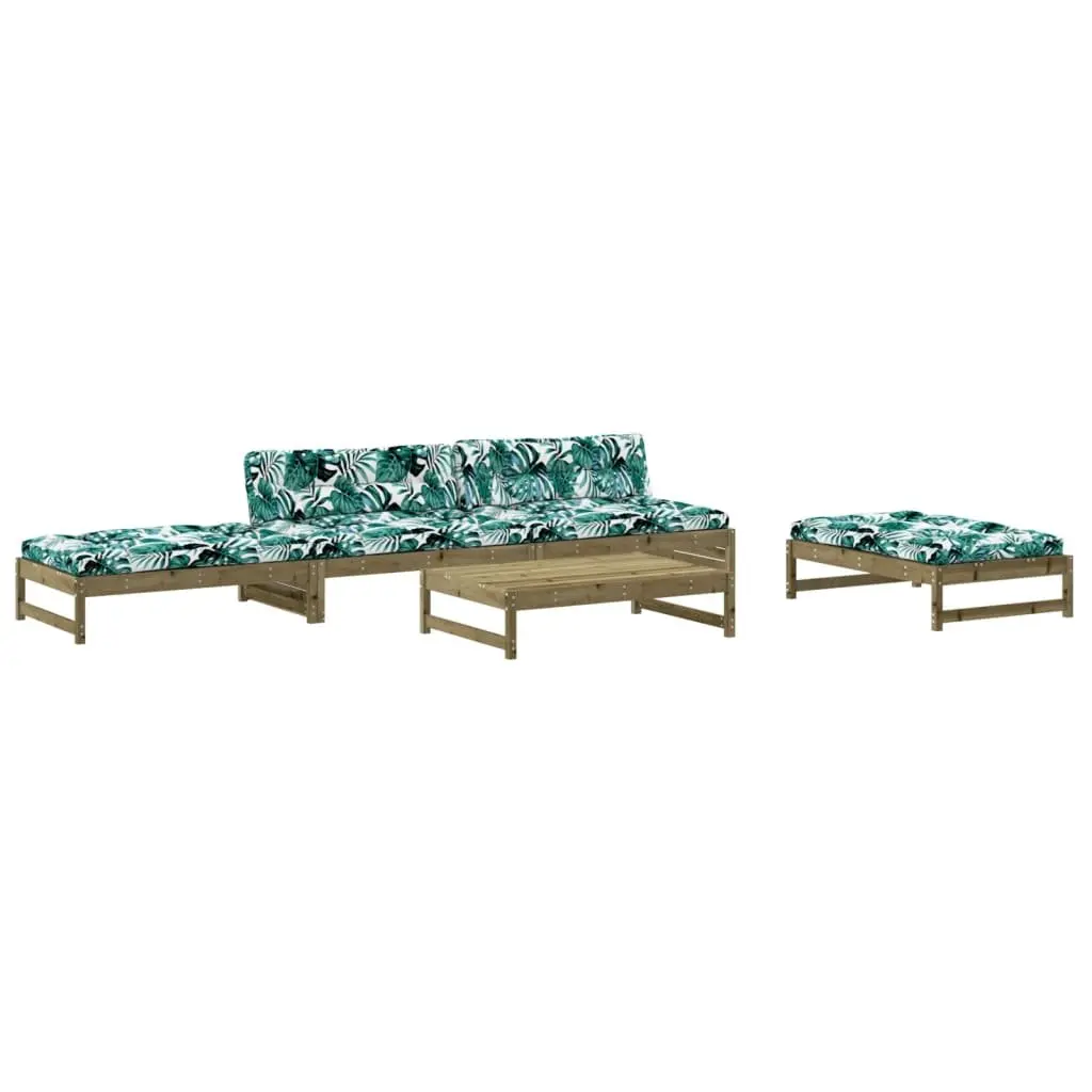 5-Piece Outdoor Lounge Set with Cushions for Relaxation