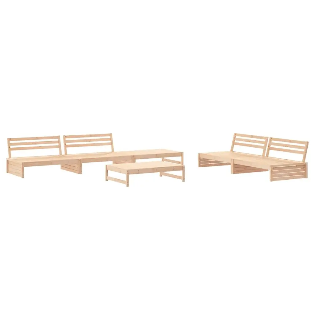 Garden Lounge Set 6 Piece Outdoor Furniture Solid Wood Patio Sofa with Cushions