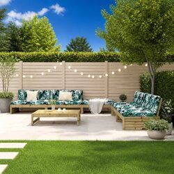 Garden Lounge Set 6 Piece Outdoor Furniture Impregnated Pine Wood with Cushions