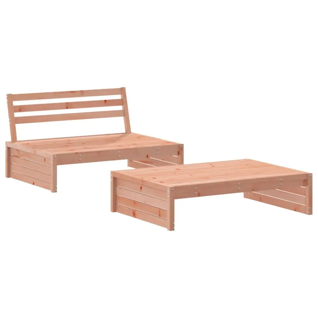 Garden Lounge Set Brown 2 Piece Solid Wood Outdoor Furniture with Cushions