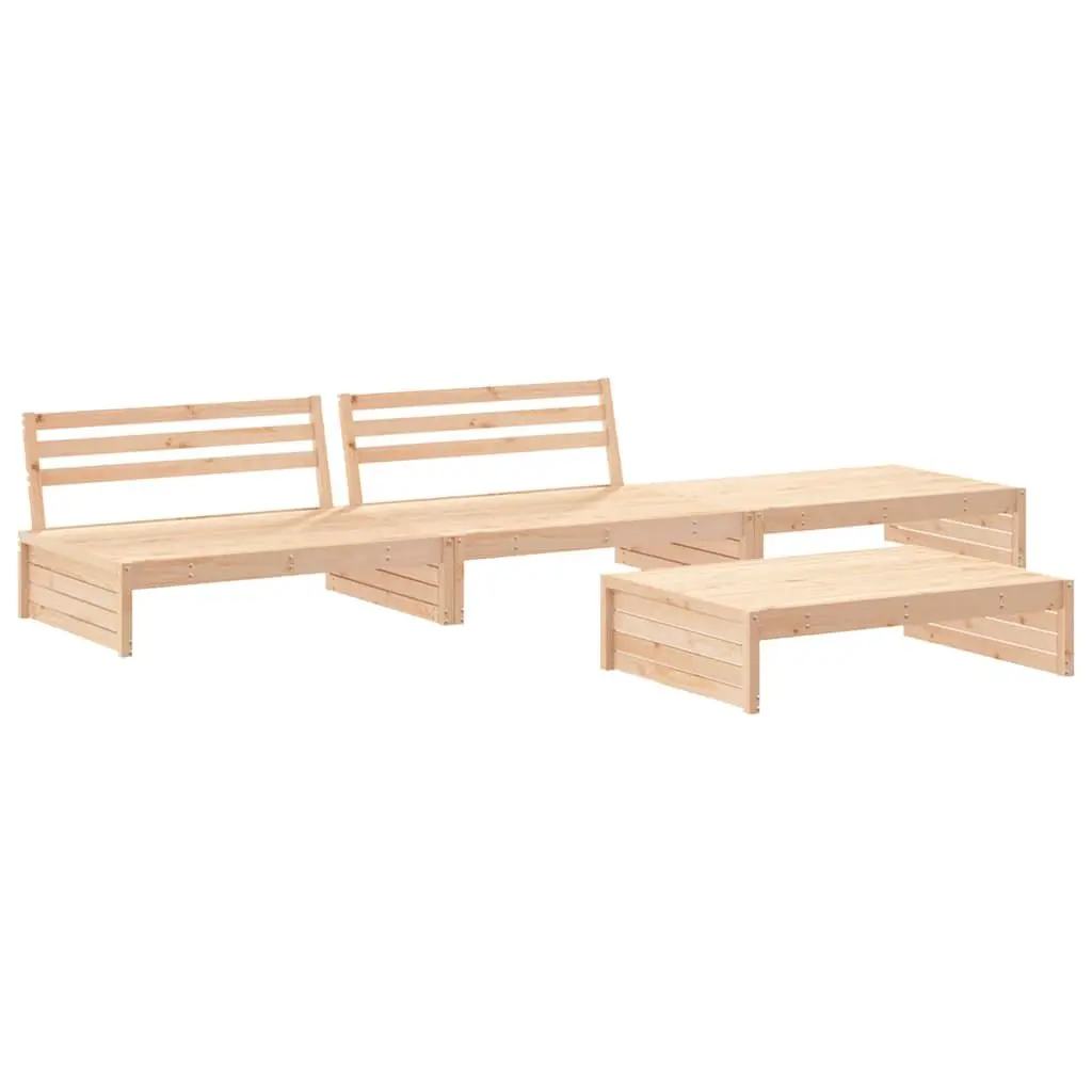 Garden Lounge Set 4 Piece Outdoor Furniture Patio Sofa with Cushions Wood