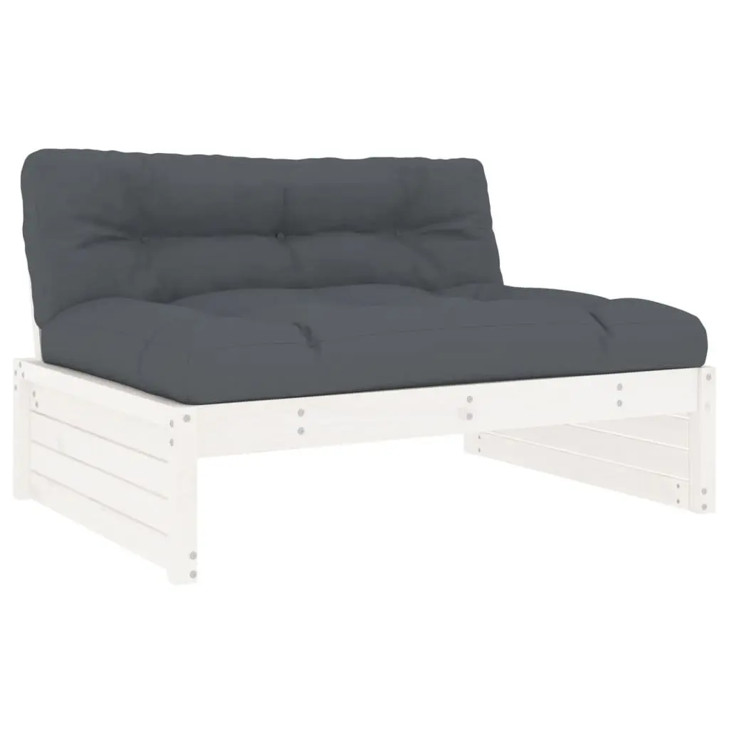 Garden Lounge Set 4 Piece Outdoor Furniture with Cushions White Wood Patio Sofa