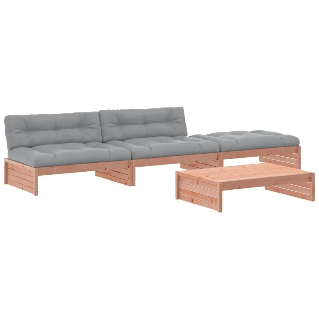 Garden Lounge Set 4 Piece Outdoor Furniture with Cushions Wooden Seating Patio