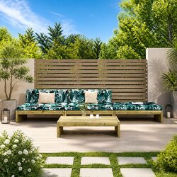 Garden Lounge Set 4 Piece Outdoor Furniture Patio Sofa with Cushions Wood
