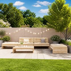 Garden Lounge Set 5 Piece Outdoor Furniture with Cushions Solid Wood Patio