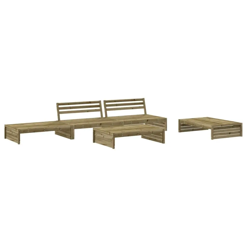 Garden Lounge Set Brown 5 Piece Outdoor Furniture Patio Seating with Cushions