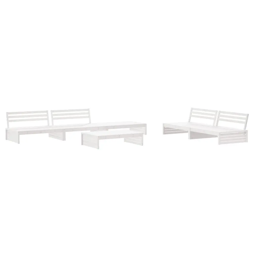 Garden Lounge Set 6 Piece Outdoor Furniture Patio Sofa with Cushions White
