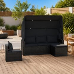 Compact 4 Piece Garden Sofa Set for Outdoor Use