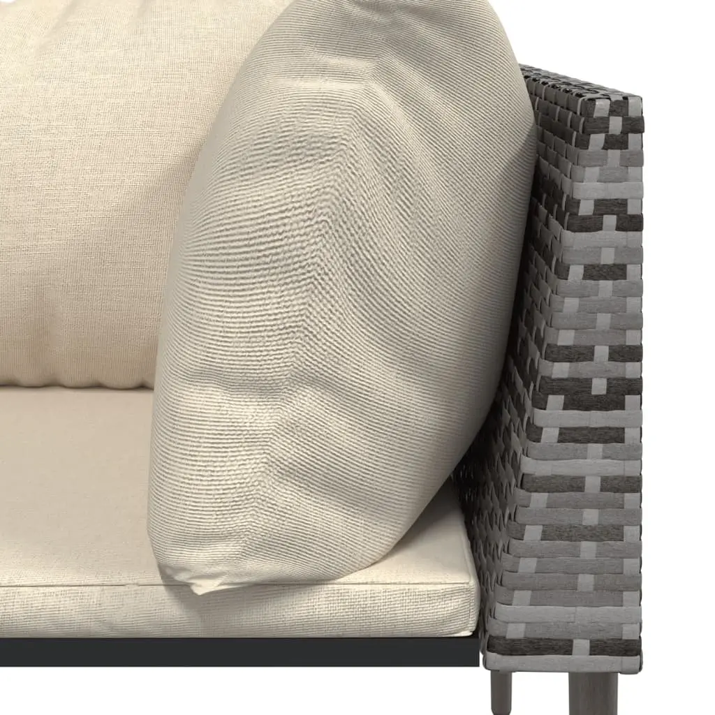 Garden Lounge Set 8 Piece Outdoor Furniture with Cushions Grey Poly Rattan