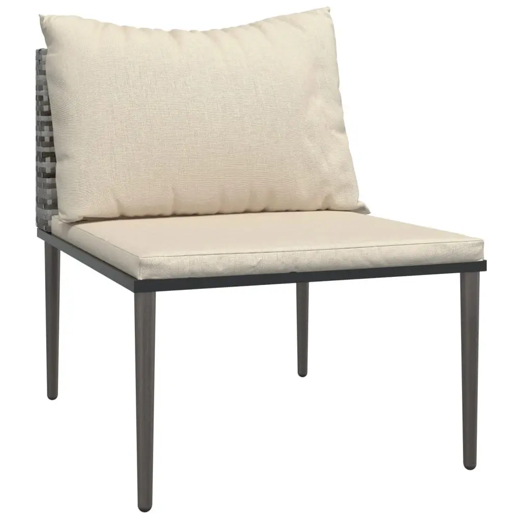 Garden Lounge Set Grey 9 Piece Outdoor Furniture Poly Rattan with Cushions