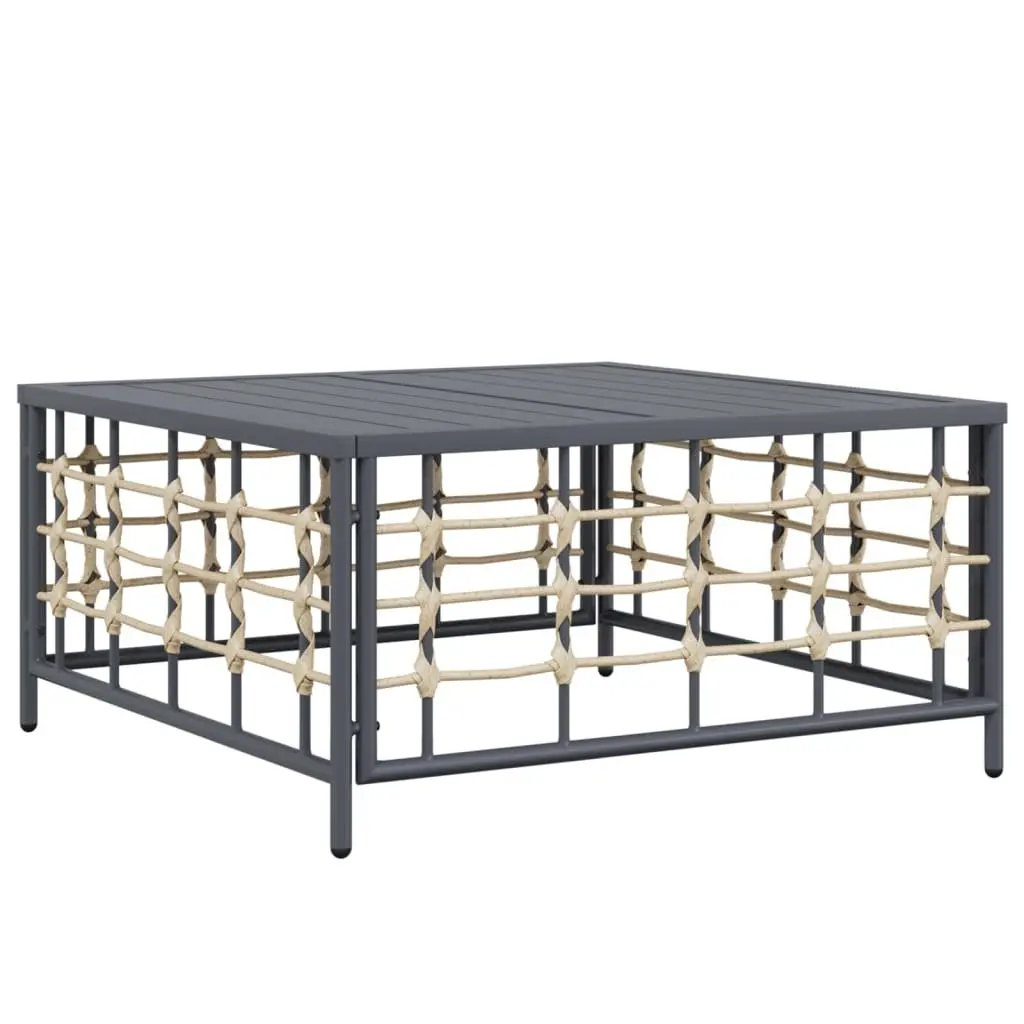 4 Piece Garden Lounge Set Anthracite Poly Rattan Outdoor Furniture with Cushions