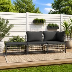 Compact and Stylish 3-Piece Lounge Set for Outdoors