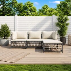 Compact 4-Piece Lounge Set for Outdoor Enjoyment