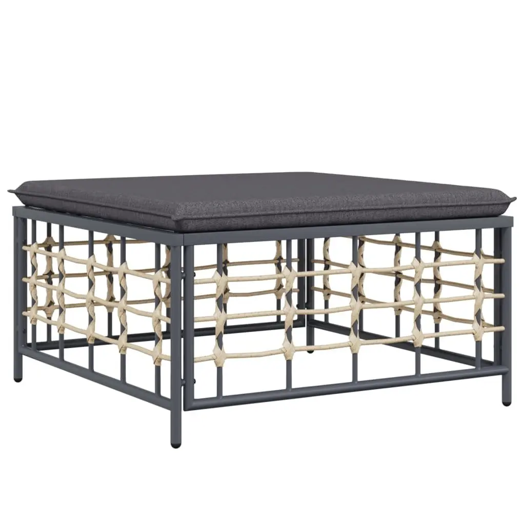 4 Piece Garden Lounge Set Anthracite Weather-Resistant Poly Rattan with Cushions