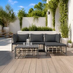 Compact and Stylish 4 Piece Outdoor Lounge Set