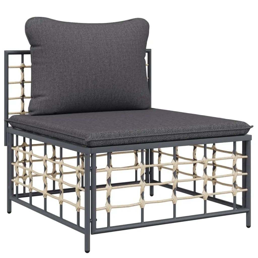 Garden Lounge Set 6 Piece Outdoor Sofa with Cushions Anthracite Patio Furniture