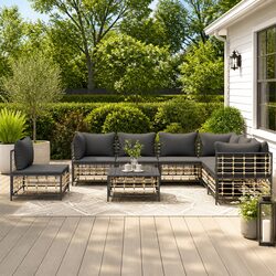 Compact 8-Piece Outdoor Lounge Set with Cushions