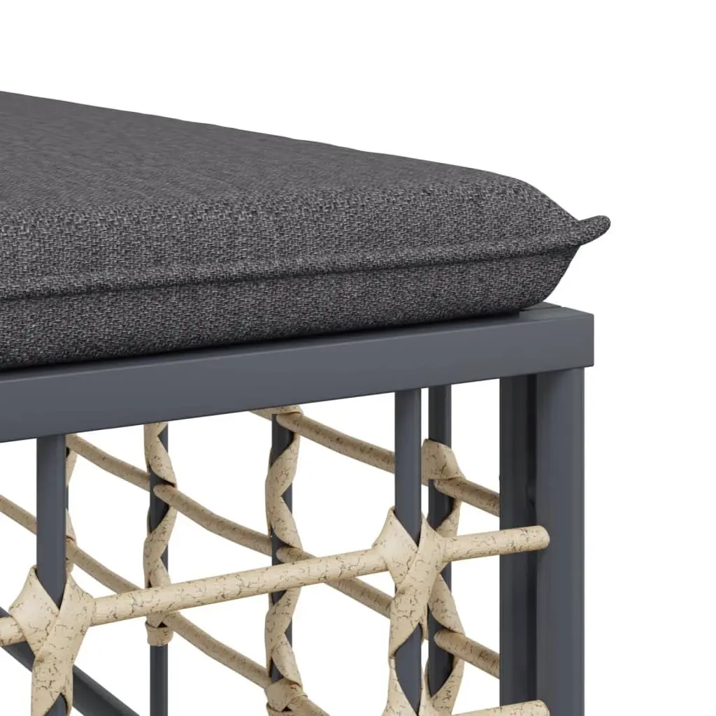 Garden Lounge Set Anthracite 6 Piece Modular Seating with Cushions