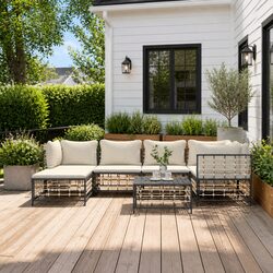 Concise 7-Piece Lounge Set for Stylish Outdoor Spaces