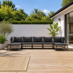 Concise 7 Piece Anthracite Garden Lounge Set