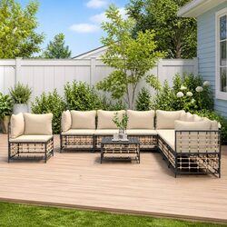 9-Piece Outdoor Lounge Set in Anthracite Color