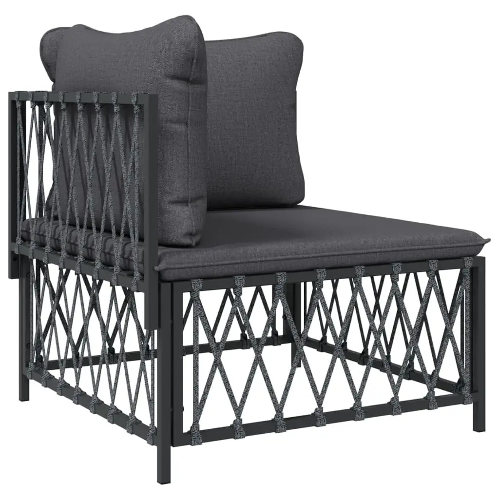Garden Lounge Set 4 Piece Outdoor Furniture Anthracite Steel Frame with Cushions