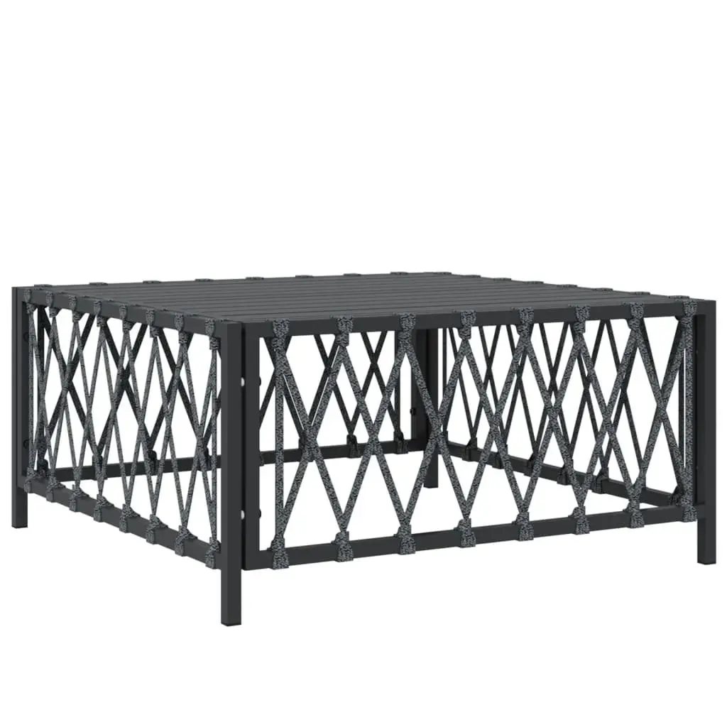 5 Piece Garden Lounge Set Anthracite Modular Sofa with Woven Fabric Seating and Thickly Padded Cushions