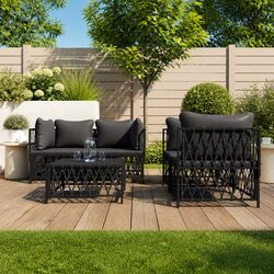 Compact 5 Piece Outdoor Lounge Set with Cushions