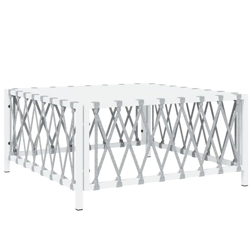 Garden Lounge Set 8 Piece Outdoor Furniture White Steel Frame Modular Sofa
