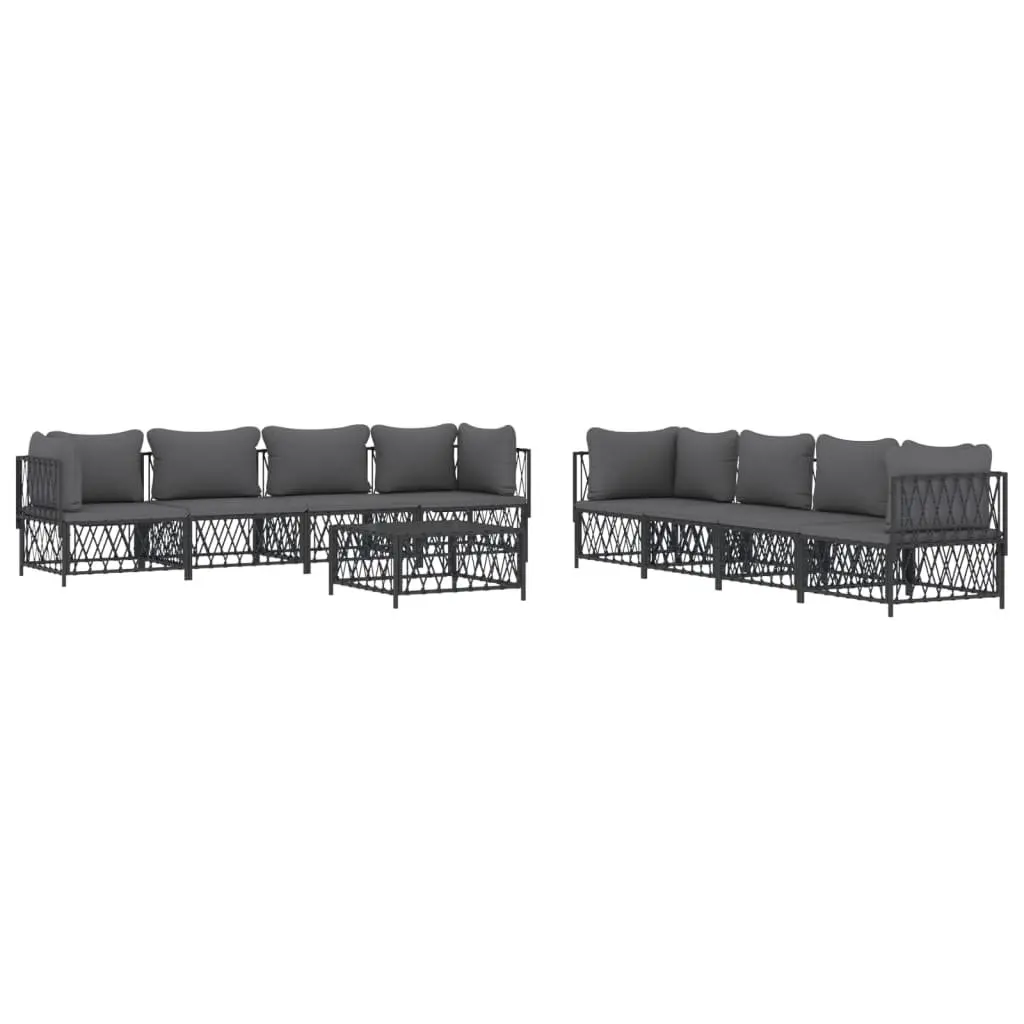 Garden Lounge Set 9 Piece Outdoor Furniture Modular Sofa Anthracite with