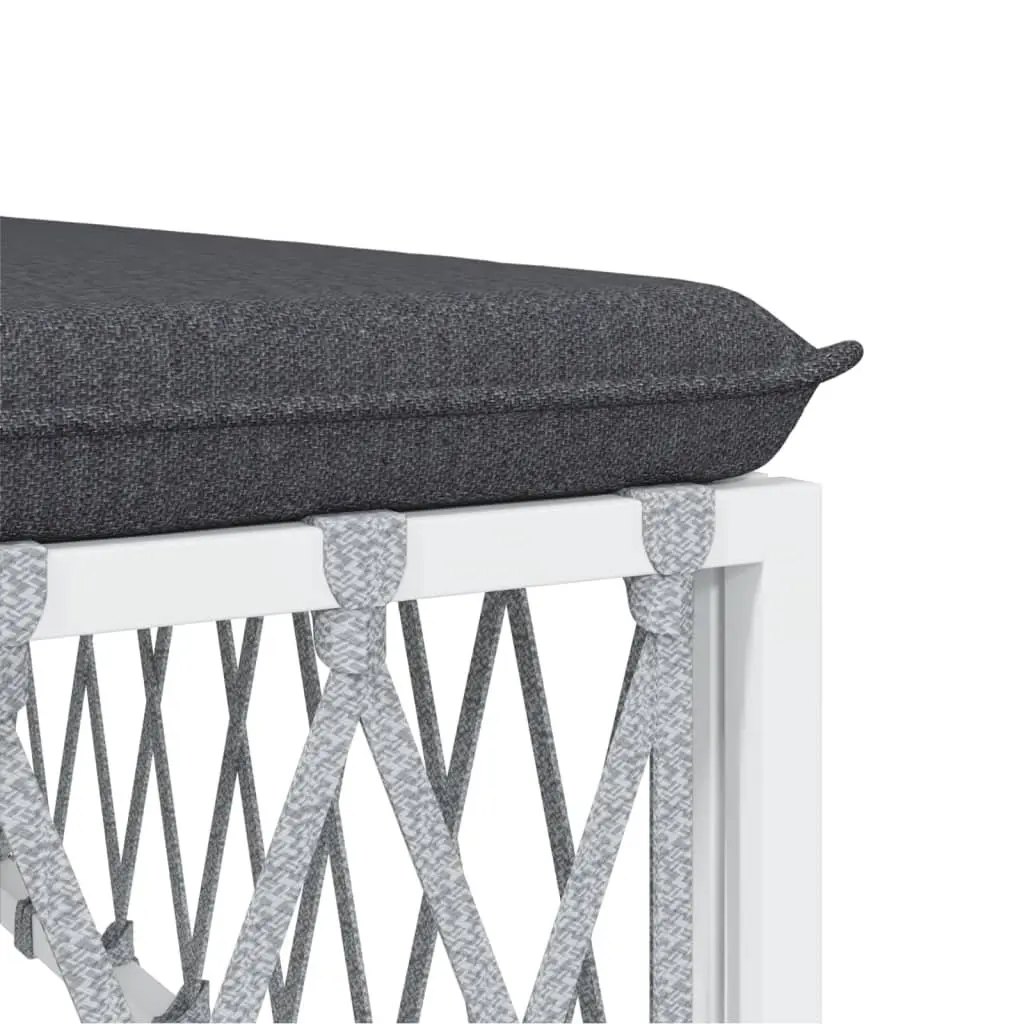 Garden Lounge Set 5 Piece Outdoor Furniture White Steel Frame Cushions Modular