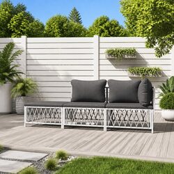 Compact 3 Piece Garden Lounge Set with Steel Frame