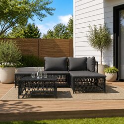 Compact and Comfortable 5-Piece Lounge Set for Outdoors