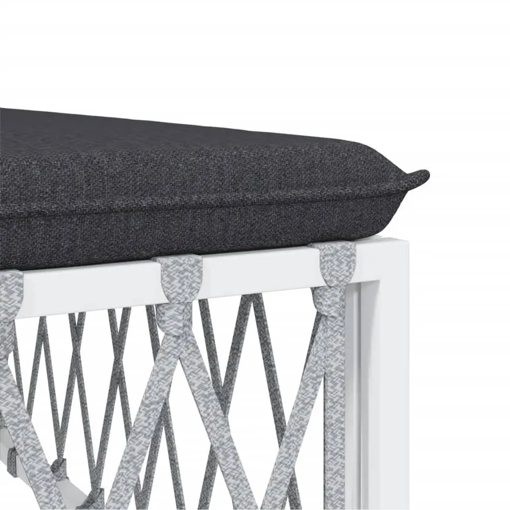 Garden Lounge Set 5 Piece Outdoor Furniture White Steel Frame Cushions Modular