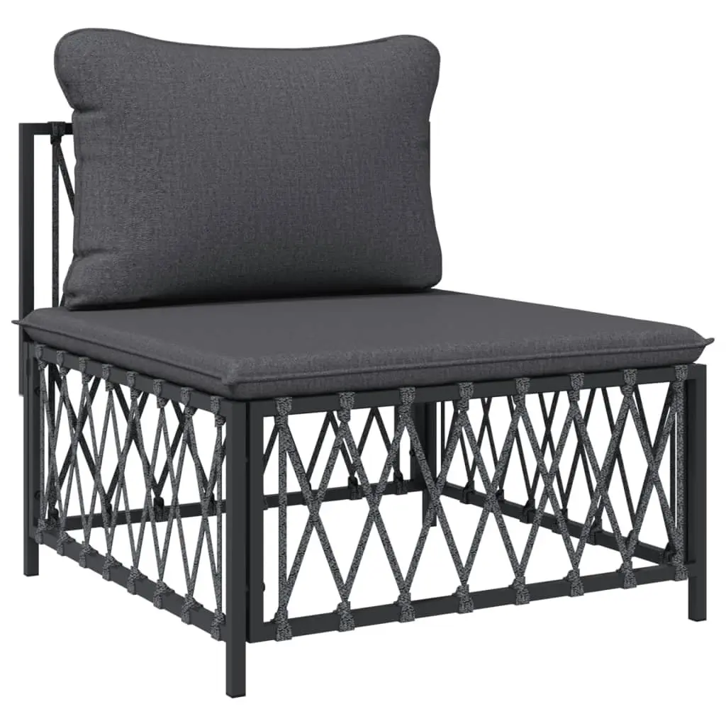 Garden Lounge Set Anthracite 5 Piece Powder-coated Steel Frame with Cushions
